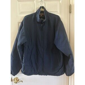 Duluth Trading Coat Mens Large Work Navy Tradesman Full Zip Jacket Fleec…
